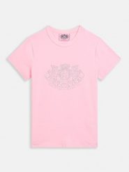 Juicy Couture Koszulka w kolorze jasnoróżowym rozmiar: M. Różowe t-shirty damskie Juicy Couture, m, bez wzorów, bez kołnierzyka. Za 152.99 zł.