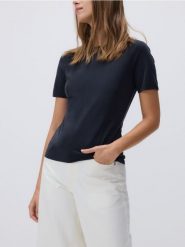 T-shirt z modalem - ciemnoszary. Szare t-shirty damskie Reserved, l, bez wzorów, z dzianiny, bez kołnierzyka. W wyprzedaży za 39.99 zł.