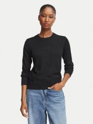 Guess Jeans Sweter W6BR01 Z1244 Czarny Regular Fit. Czarne swetry klasyczne damskie Guess Jeans, s, z jeansu, bez kołnierzyka. Za 349.99 zł.