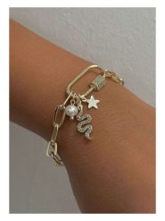 Heliophilia Bransoletka z cyrkoniami rozmiar: onesize. Białe bransoletki damskie Heliophilia, z mosiądzu. Za 108.74 zł.