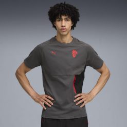 Męska koszulka AC Milan PUMATECH z kieszenią PUMA. Czerwone t-shirty sportowe męskie Puma, m, bez ramiączek, do piłki nożnej. W wyprzedaży za 191.00 zł.