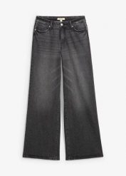 Jeansy wide leg, średni stan niewielką domieszką stretchu. Niebieskie jeansy damskie bonprix. Za 142.99 zł.