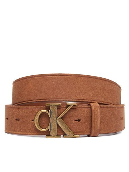 Calvin Klein Pasek Ck Buckle Suede 35Mm Fixed LV04D7126G Brązowy. Brązowe paski męskie CALVIN KLEIN, bez wzorów, ze skóry. Za 289.99 zł.