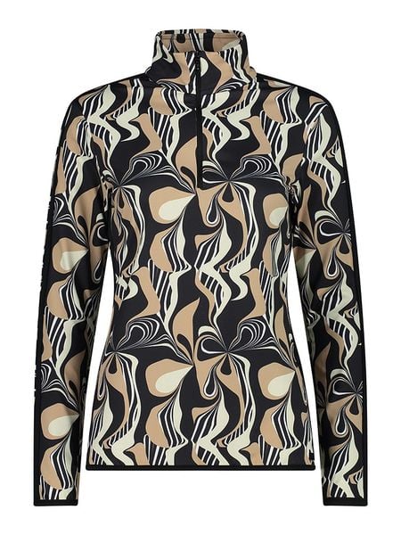 CMP Koszulka funkcyjna w kolorze czarno-beżowym rozmiar: 40. Brązowe bluzki sportowe damskie CMP, bez wzorów, bez ramiączek. Za 210.32 zł.