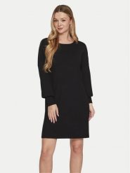 Vila Sukienka dzianinowa Cilja 14099478 Czarny Relaxed Fit. Czarne sukienki damskie Vila, s, bez wzorów, z dzianiny, bez kołnierzyka, bez ramiączek. Za 139.99 zł.