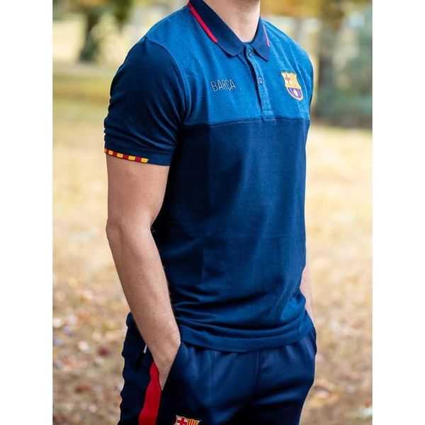 Koszulka męska Barça Catalan Collar. Niebieskie t-shirty sportowe męskie FC Barcelona, m, bez ramiączek, do piłki nożnej. W wyprzedaży za 190.73 zł.