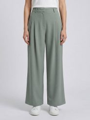 MOSS COPENHAGEN Spodnie "Henrika" w kolorze zielonym rozmiar: XS. Zielone spodnie materiałowe damskie MOSS COPENHAGEN, bez wzorów, z materiału, z podwyższonym stanem. Za 144.58 zł.