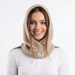 Balaclava Komin jeździecki GALOP WEAR wełna merino z bawełną. Brązowe szaliki i kominy damskie GALOP WEAR, bez wzorów, z bawełny. Za 229.00 zł.