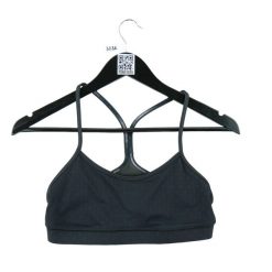 Biustonosz sportowy damski Lululemon Flow Y do jogi. Czarne biustonosze sportowe damskie LULULEMON, bez wzorów, z materiału. Za 106.46 zł.