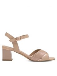 Lasocki Sandały CEO-SWILK WYL3454-1Z Beżowy. Brązowe sandały damskie Lasocki, bez wzorów, ze skóry, bez obcasa, na słupku. Za 249.99 zł.