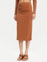 ViCOLO Spódnica midi UD0010 Brązowy Regular Fit. Brązowe spódniczki damskie ViCOLO, m, bez wzorów, z syntetyku, midi. Za 199.99 zł.