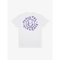 MANTO t-shirt BLACKEYE biały. Białe t-shirty damskie Manto, bez wzorów, bez kołnierzyka. Za 109.00 zł.