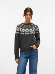 Vero Moda Sweter w kolorze antracytowym rozmiar: M. Czarne swetry klasyczne damskie Vero Moda, m, z wełny, bez kołnierzyka. Za 117.73 zł.