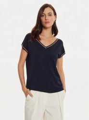 Tatuum Bluzka Sora T2417.052B Granatowy Regular Fit. Niebieskie topy sportowe damskie Tatuum, s, bez wzorów, z wiskozy, bez ramiączek. Za 169.99 zł.