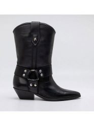 Replay Skórzane botki w kolorze czarnym rozmiar: 39. Czarne botki damskie Replay, eleganckie, bez obcasa, bez zapięcia. Za 500.38 zł.