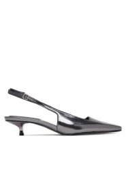Calvin Klein Czółenka Kitten Heel Pump Sling Mirr Lth HW0HW03275 Czarny. Czarne czółenka damskie CALVIN KLEIN, bez wzorów, ze skóry, bez obcasa. Za 569.99 zł.