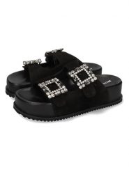 MELVIN & HAMILTON Skórzane klapki "Eve 3" w kolorze czarnym rozmiar: 36. Czarne klapki damskie MELVIN & HAMILTON, bez wzorów, ze skóry, bez obcasa. Za 304.99 zł.