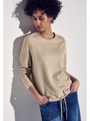 Street One Sweter w kolorze beżowym rozmiar: 42. Brązowe swetry klasyczne damskie Street One, ze splotem, bez kołnierzyka. Za 155.95 zł.