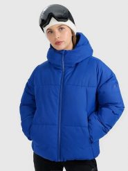 4F Kurtka narciarska w kolorze granatowym rozmiar: S. Niebieskie kurtki narciarskie i snowboardowe damskie 4f, m, bez wzorów, bez kaptura, narciarskie. Za 239.86 zł.