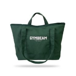 Torba fitness płócienna 30 l zielona Athletic Club. Zielone torby męskie na ramię GYMBEAM, bez wzorów, z bawełny, na ramię. Za 75.90 zł.