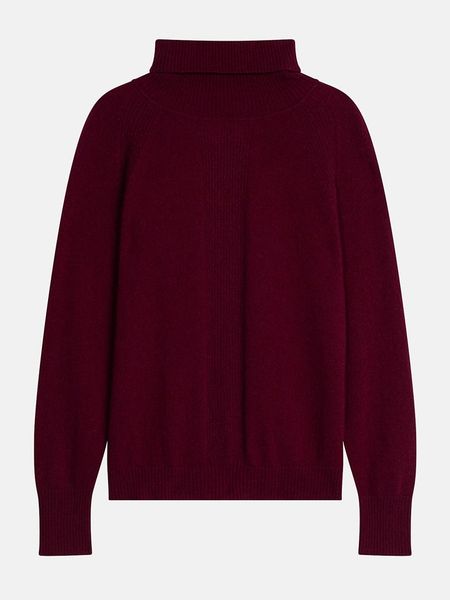 Just Cashmere Kaszmirowy golf w kolorze bordowym rozmiar: S. Czerwone golfy damskie Just Cashmere, s, bez wzorów, z kaszmiru, bez ramiączek. Za 413.99 zł.