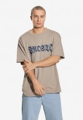 Koszulka sportowa męska Prosto Graffiti z krótkim rękawem. Brązowe t-shirty sportowe męskie Prosto., m, z bawełny, bez ramiączek. Za 62.99 zł.