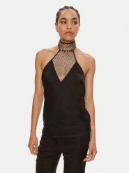 ROTATE Top Victoria 112536100 Czarny Slim Fit. Czarne topy damskie ROTATE, bez wzorów, z wiskozy, bez kołnierzyka. Za 389.99 zł.