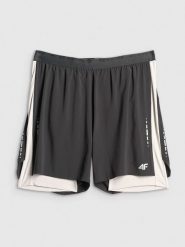 4F Spodenki do biegania szybkoschnące męskie - czarne XL. Czarne szorty męskie 4f, bez wzorów, z materiału. Za 199.99 zł.