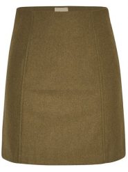 MOSS COPENHAGEN Spódnica "Isabelle" w kolorze khaki rozmiar: L. Brązowe spódniczki damskie MOSS COPENHAGEN, l, bez wzorów, z wełny, mini, proste. Za 127.35 zł.