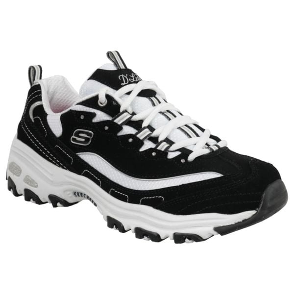 Buty sportowe damskie Skechers D'Lites Biggest Fan. Białe buty sportowe na co dzień damskie Skechers, bez wzorów, ze skóry. Za 339.99 zł.