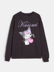 Bluza crewneck z nadrukiem Kuromi - szary. Szare bluzy bez kaptura damskie Sinsay, l. Za 49.99 zł.
