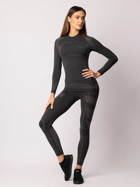Spaio Legginsy termiczne "Thermo-Evo" w kolorze szaro-antracytowym rozmiar: L. Czarne legginsy damskie Spaio, l, bez wzorów, z materiału. Za 130.99 zł.