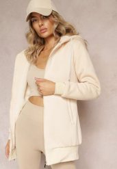 Jasnobeżowa Bluza ze Sztucznym Futerkiem i Kapturem oraz Kieszeniami Creactia. Brązowe bluzy z kapturem damskie Renee, l, z futra. Za 64.99 zł.