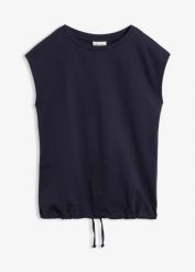 Bluza dresowa z lekkiej bawełny. Niebieskie bluzy bez kaptura damskie bonprix, z bawełny. Za 54.99 zł.