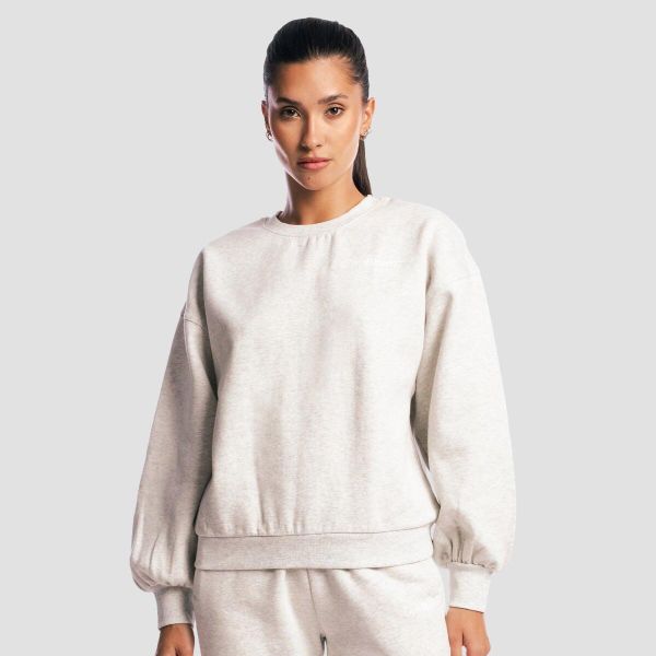 Bluza damska fitness oversize Base Cloud. Szare bluzy sportowe damskie GYMBEAM, s, bez wzorów, z bawełny, bez ramiączek, długie, bez kaptura. Za 127.90 zł.