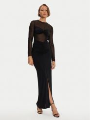 Simona Corsellini Sukienka wieczorowa A24CEAB060 Czarny Slim Fit. Czarne sukienki damskie SIMONA CORSELLINI, bez wzorów, z syntetyku, wizytowe, bez kołnierzyka, bez ramiączek. Za 699.99 zł.