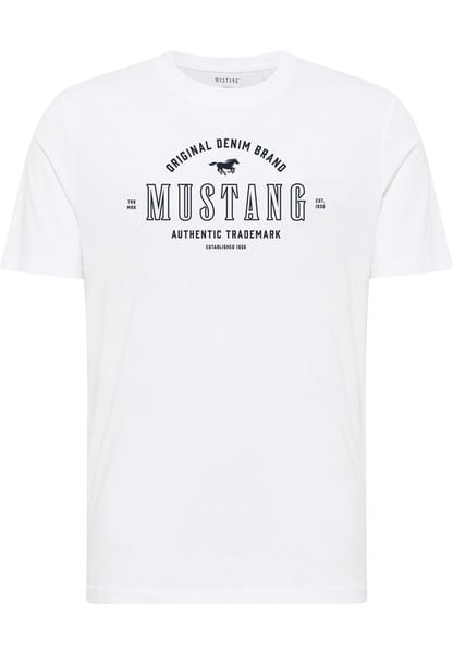 Męski T-Shirt Mustang Style Alex General White 1017999 2045. Białe t-shirty męskie Mustang, m, bez wzorów, bez kołnierzyka. Za 79.99 zł.