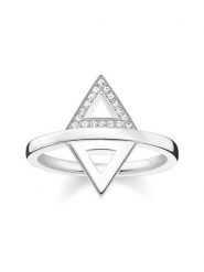 Thomas Sabo Srebrny pierścionek z cyrkoniami rozmiar: 52. Szare pierścionki damskie thomas sabo, z cyrkonią, srebrne. Za 189.29 zł.