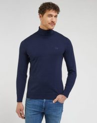 LEE HIGH NECK KNIT MĘSKI SWETER ELEGANCKI CIEPŁY SKY BLUE 112342994 L83C016371. Niebieskie swetry męskie Lee, l, bez wzorów, bez kołnierzyka. Za 169.99 zł.