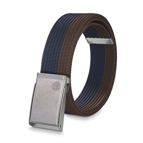 Pasek parciany BETLEWSKI PRC-10_SR-0 L brązowo-granatowy. Brązowe paski męskie Betlewski, bez wzorów, z materiału. Za 34.99 zł.