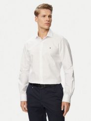 Tommy Hilfiger Koszula MW0MW43747 Biały Regular Fit. Białe koszule męskie Tommy Hilfiger, m, bez wzorów, z bawełny, bez kołnierzyka, bez ramiączek. Za 329.99 zł.