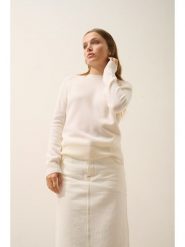 Just Cashmere Kaszmirowy sweter "Norena" w kolorze kremowym rozmiar: XL. Brązowe swetry klasyczne damskie Just Cashmere, xl, z kaszmiru, bez kołnierzyka. Za 294.28 zł.