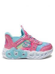Skechers Sneakersy Infinite Heart Lights 303755N/PKMT Srebrny. Szare buty sportowe dziewczęce Skechers, bez wzorów, z materiału, bez zapięcia. Za 129.99 zł.