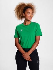 Koszulka damska Hummel Authentic. Zielone t-shirty damskie HUMMEL, l, bez wzorów, z bawełny, bez kołnierzyka. Za 190.00 zł.