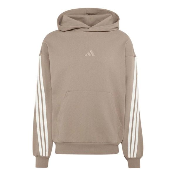 Bluza z kapturem adidas 3-Stripes. Brązowe bluzy sportowe męskie Adidas, bez wzorów, z materiału, eleganckie, bez kołnierzyka, bez ramiączek. Za 374.99 zł.