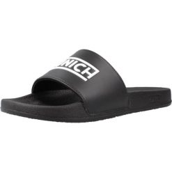 Sandały MUNICH FLAT SLIDER D LOGO BLA Czarny. Czarne sandały męskie munich, z materiału, bez zapięcia. Za 129.00 zł.