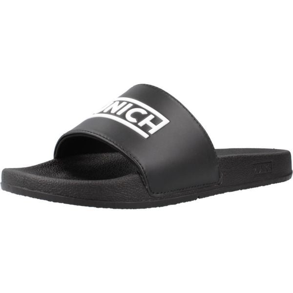 Sandały MUNICH FLAT SLIDER D LOGO BLA Czarny. Czarne sandały męskie munich, z materiału, bez zapięcia. Za 130.15 zł.