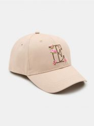 Czapka z daszkiem z haftowanymi kwiatami - beżowy. Brązowe czapki z daszkiem damskie Sinsay, bez wzorów. Za 19.99 zł.