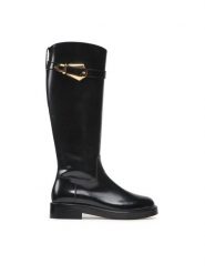 Alberta Ferretti Oficerki 22251A6201 8005 Czarny. Czarne kozaki damskie Alberta Ferretti, ze skóry, bez obcasa, na płaskiej podeszwie. Za 5,169.00 zł.