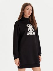 Guess Sukienka codzienna V5YK07 KCX22 Czarny Regular Fit. Czarne sukienki damskie Guess, na co dzień, xs, z aplikacjami, z syntetyku, bez kołnierzyka, bez ramiączek, proste. Za 259.99 zł.